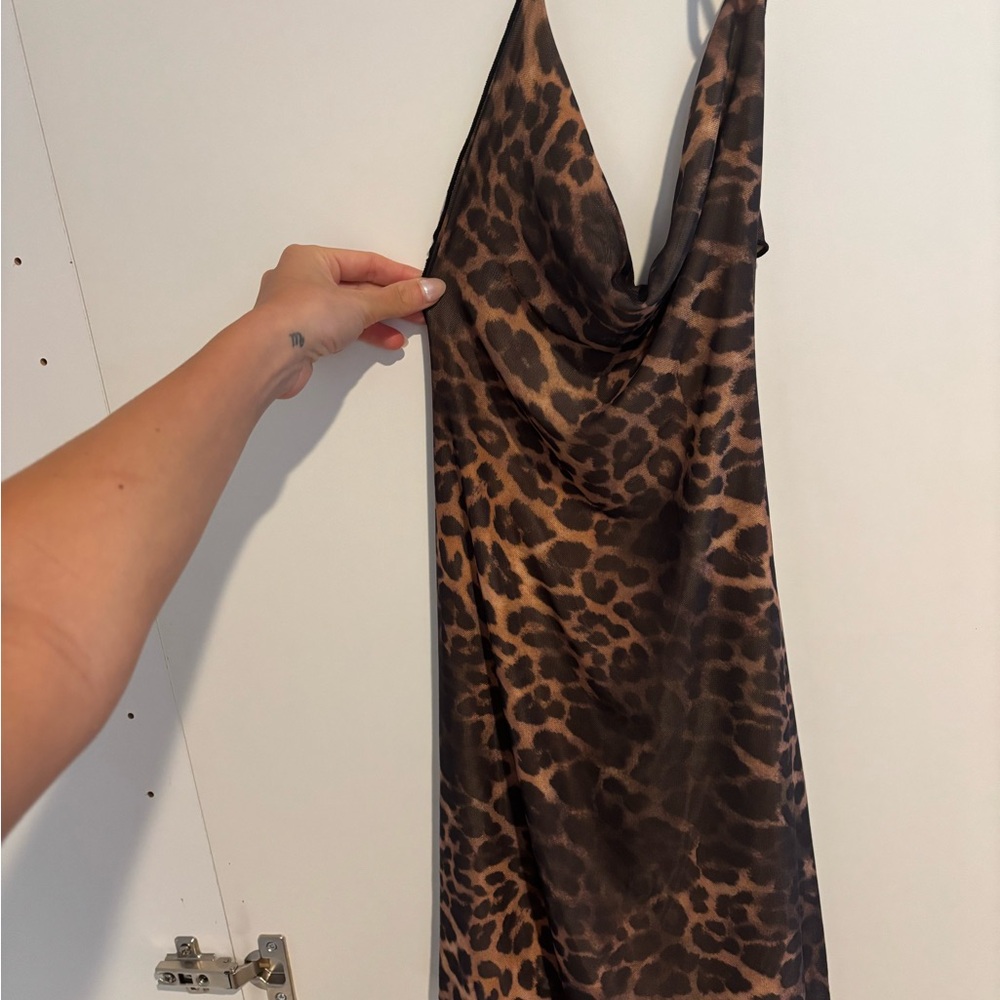 Leopard Print Halter Dress